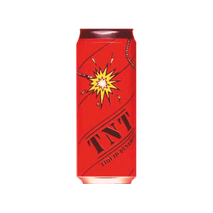 TNT cider can. With my personal computer and my graphic design skills using Corel Draw I designed the TNT cider can, ready for mass production to enter the licensed off -trade market.
